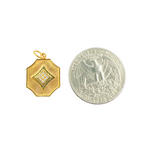 Load image into Gallery viewer, 14K Gold Charm. Organic Shape Pendant with Diamonds. GDP166
