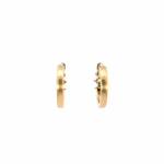 Load image into Gallery viewer, EHE57395. 14K Solid Yellow Gold Diamond Hoop Earrings