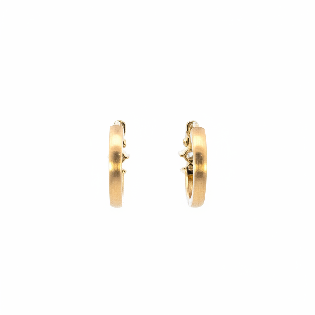 EHE57395. 14K Solid Yellow Gold Diamond Hoop Earrings
