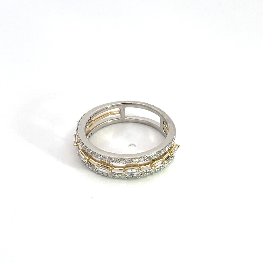 14k Solid White Gold Diamond Ring. RN411102