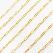 V298GF. 14k Gold Filled Textured & Smooth Paperclip Link Chain