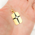 Load image into Gallery viewer, DSP076A. Sterling Silver Rectangle Enamel Pendant with Gemstone
