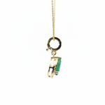 Load image into Gallery viewer, CMA00343EM. 14K Solid Gold Drop-Shaped Emerald and Diamond Charm