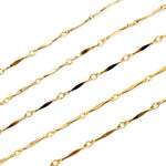 Load image into Gallery viewer, Solid Yellow Gold Dapped Bar Chain