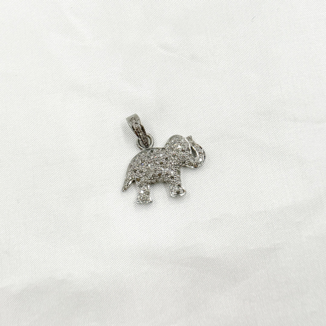 DP441. Diamond Sterling Silver Elephant Pendant