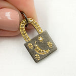 Load image into Gallery viewer, DC529. Diamond Sterling Silver Lock Pendant
