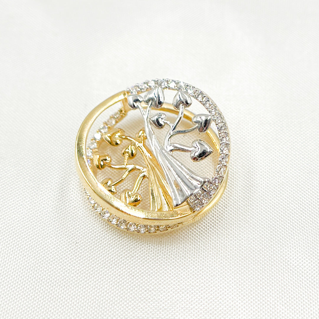 14K Solid Yellow and White Gold Charm. 333YW