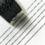 Load image into Gallery viewer, Black Rhodium 925 Sterling Silver Smooth Long and Short Link Chain. 143BD
