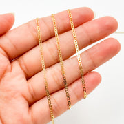 040FLP1BBT2byFt. 14k Solid Gold Flat Marina Link Chain