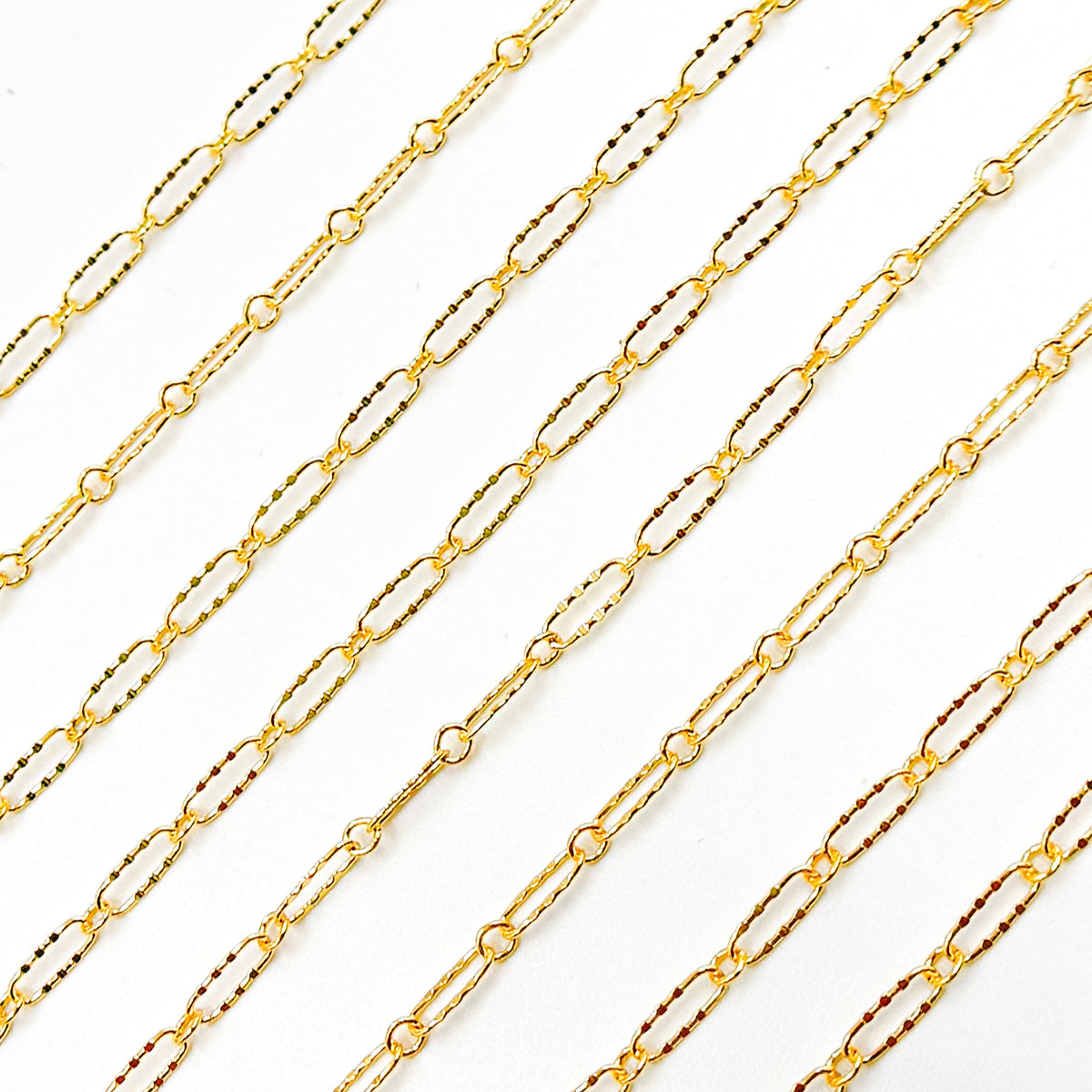 161TDGF. 14k Gold Filled Smooth Long and Short Dapped Link Chain