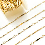 Load image into Gallery viewer, Solid Yellow Gold Dapped Bar Chain