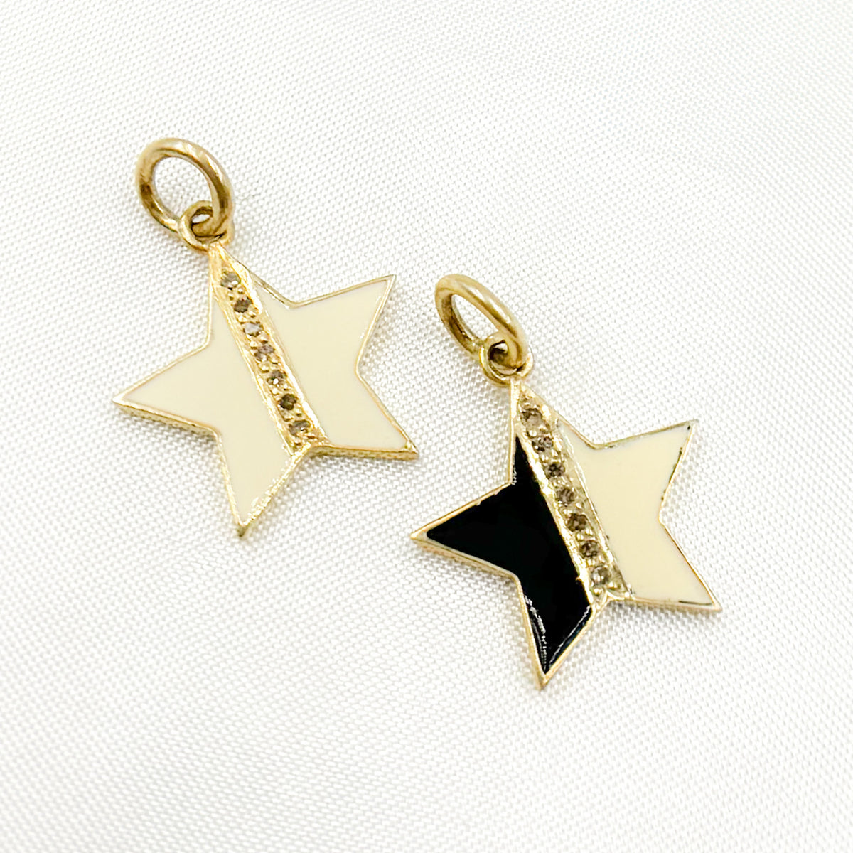 Diamond Sterling Silver Star Enamel Charm