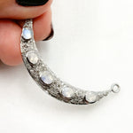 Load image into Gallery viewer, DP494. Diamond Sterling Silver Connector Moon Pendant
