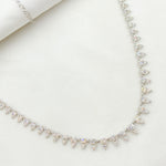 Load image into Gallery viewer, 14K Solid White Gold Diamond Drop Necklace. NFR70716
