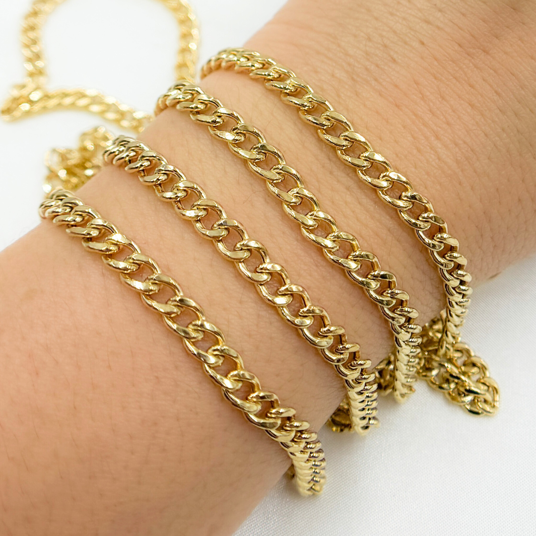 Gold Plated 925 Sterling Silver Gold Plated Curb Chain