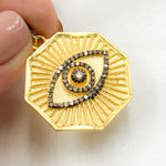 Load image into Gallery viewer, DP692. Diamond Sterling Silver Octagon Eye Pendant with Gemstone
