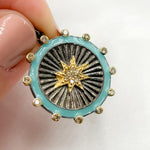 Load image into Gallery viewer, DP833A. Diamond Sterling Silver Round Star Enamel Pendant
