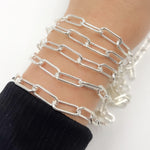 Load image into Gallery viewer, V7SS. Sterling Silver Smooth Paperclip Chain
