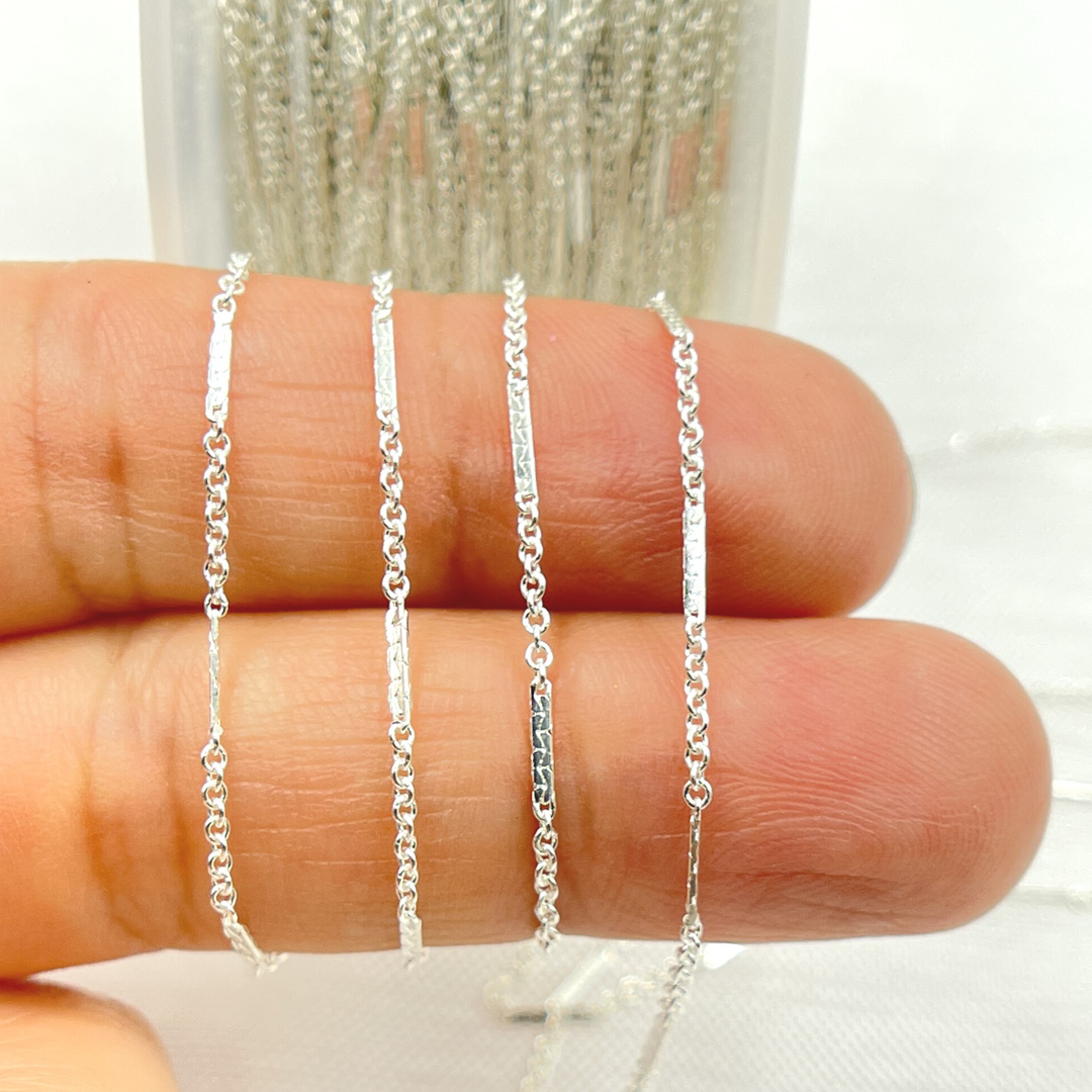 925 Sterling Silver Cable Bar Chain