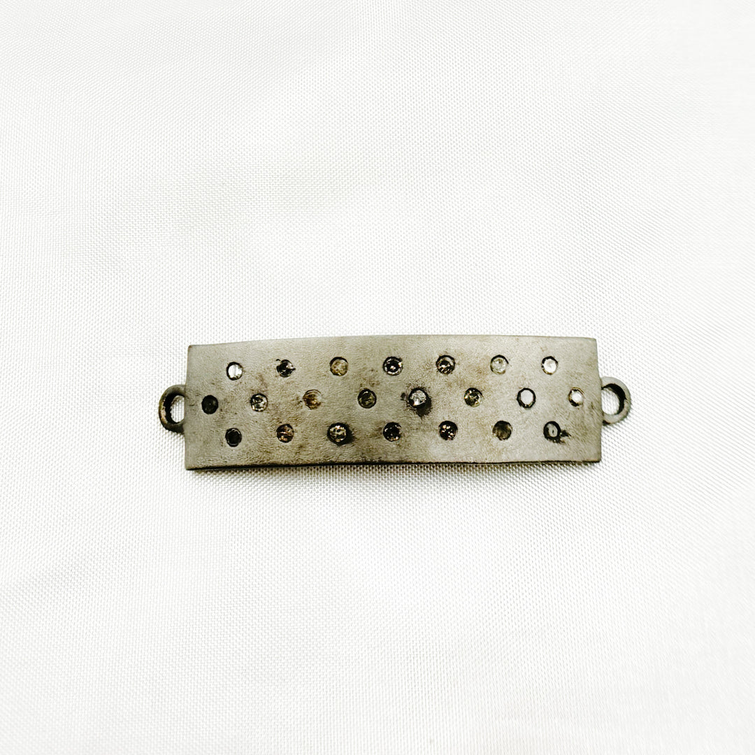 DC582. Diamond & Sterling Silver Rectangle Connector