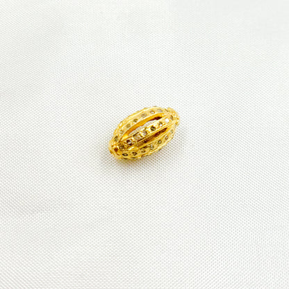 DC1007. Diamond & Sterling Silver Oval Bead