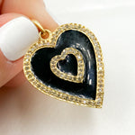 Load image into Gallery viewer, DP571A. Diamond Sterling Silver Heart Enamel Pendant
