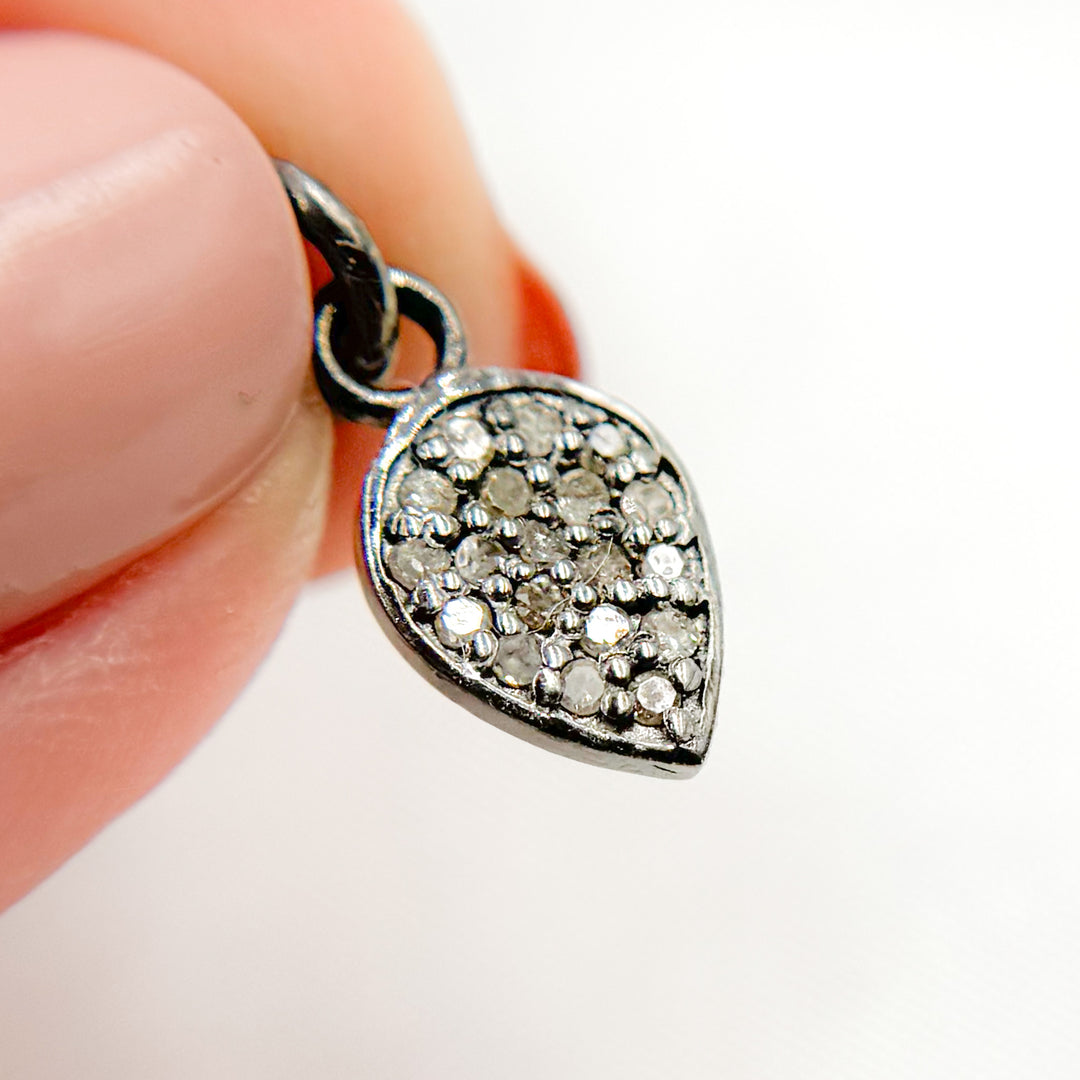 DC969. Diamond Sterling Silver Drop Charm