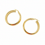 Load image into Gallery viewer, GER154. 14K Solid Gold Hollow Hoop Earrings