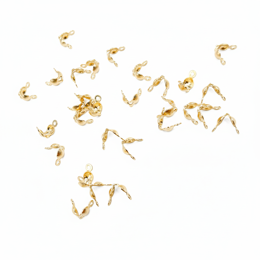 4001181. Gold Filled Clamshell Bead Tip with Two Rings