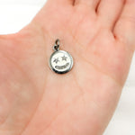 Load image into Gallery viewer, DC06A. Diamond Sterling Silver Round Star Smiley Enamel Charm
