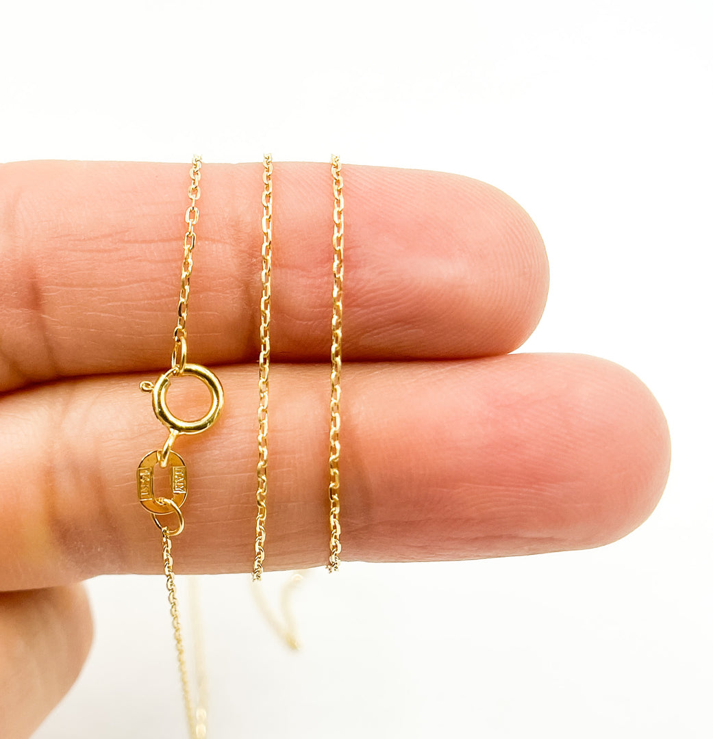 025KF64DO. 14K Solid Gold Cable Chain