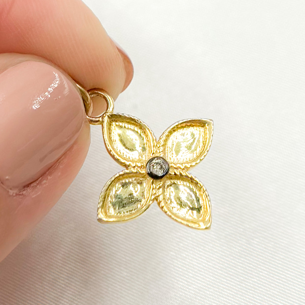 Buy Now Diamond Sterling Silver Flower Pendant
