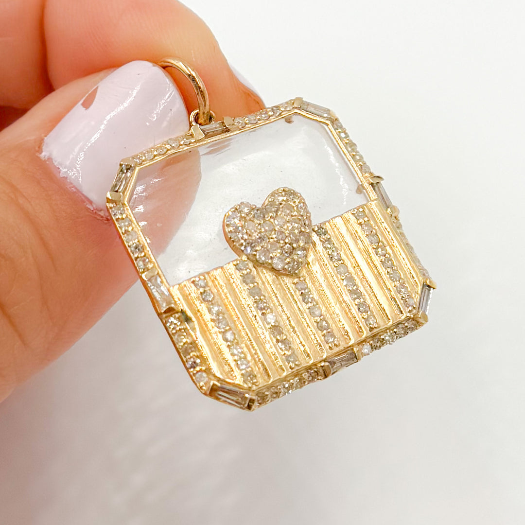 Shop  Now 14K Gold Square Heart Pendant