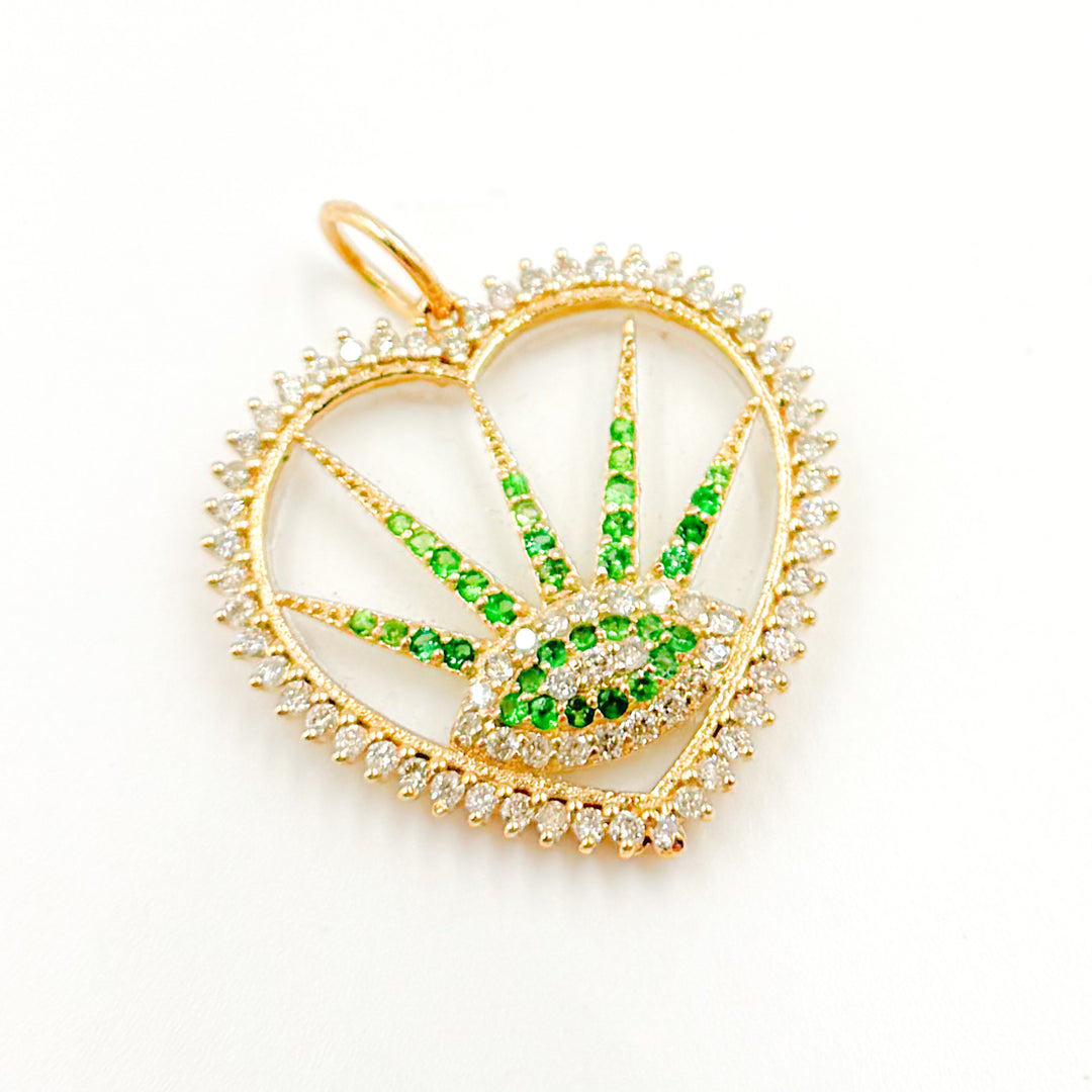 Buy Solid Gold Evil Eye Heart Pendant