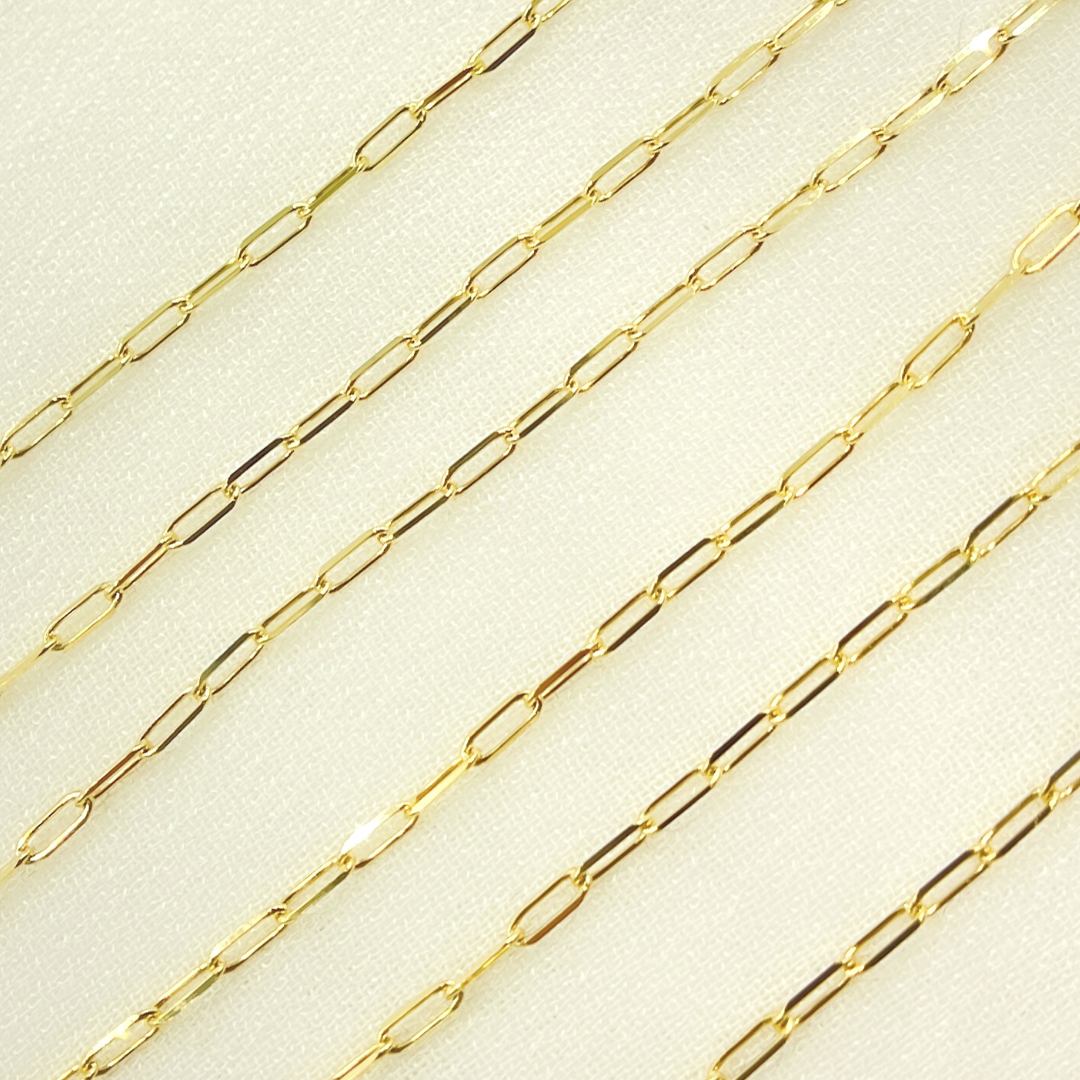 040FVBFVT5byFt. 14K Solid Yellow Gold Flat Paperclip Chain by Foot