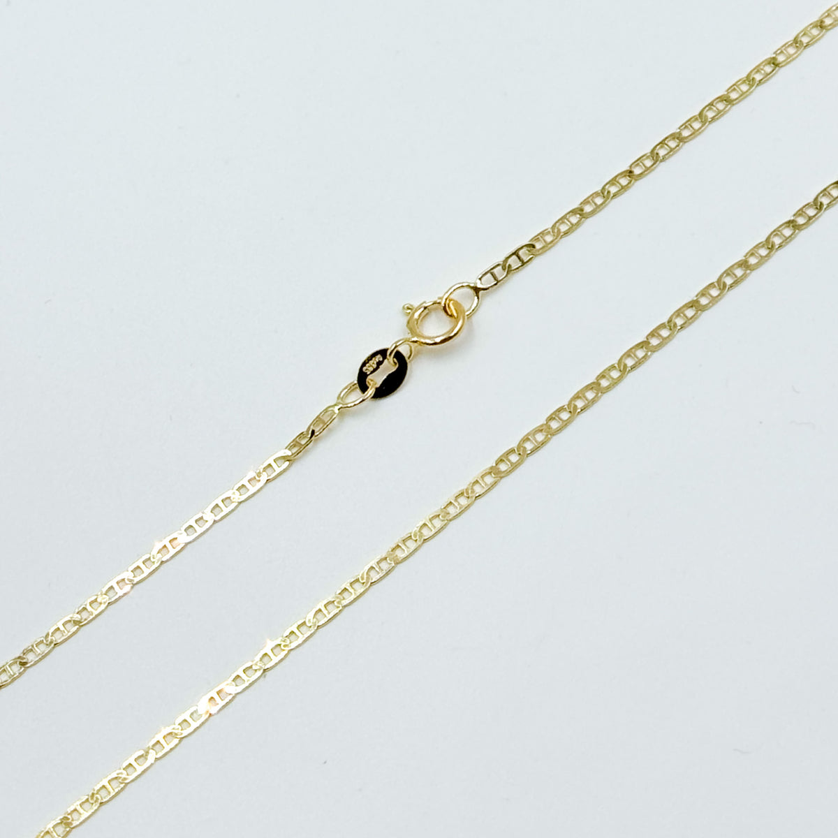 14k Solid Gold Flat Marina Link Chain