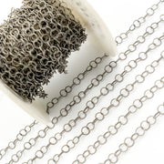 Oxidized Sterling Silver Twisted Link Chain