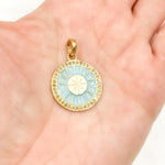 Load image into Gallery viewer, DP591A. Diamond Sterling Silver Round Star Enamel Pendant
