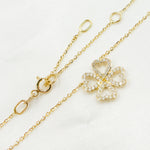 Load image into Gallery viewer, 14K Solid Gold 4 Heart Clover Diamond Necklace. NT112116
