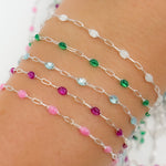 Load image into Gallery viewer, V250ENSS. Sterling Silver Enamel Satellite Chains
