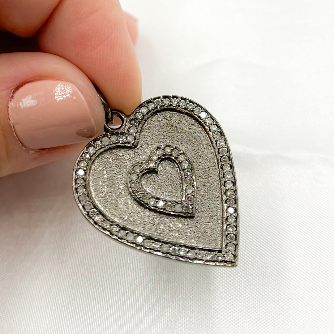 DP571. Diamond Sterling Silver Heart Pendant