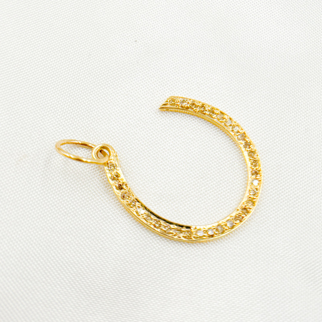 14K Solid Gold Diamond Horseshoe Charm. GDP29