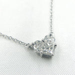 Load image into Gallery viewer, 14K Solid White Gold Diamond Heart Necklace. NFJ71524
