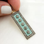 Load image into Gallery viewer, DP503A. Diamond Sterling Silver Rectangle Stars Enamel Pendant
