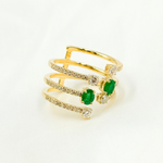 Load image into Gallery viewer, 14k Solid Gold Diamond and Emerald Ring. CR96332EM4X3
