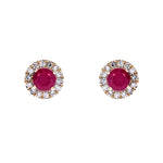Load image into Gallery viewer, EFC54135. 14K Solid Yellow Gold Diamond and Gemstone Stud Earring