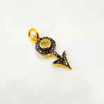 Load image into Gallery viewer, DC364. Diamond Silver Arrow Mini Charm with Gemstone
