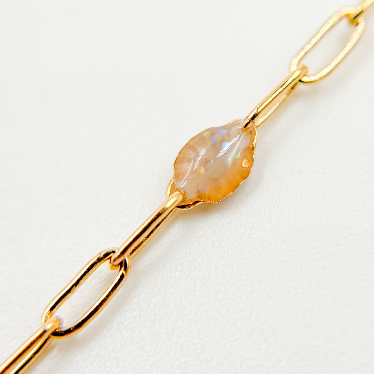 Shop Now Gold Filled Golden Shade Color Opal Enamel Cable Chains