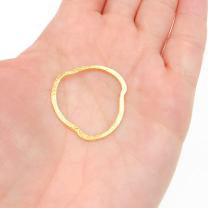 GPBS13. 25MM Gold-plated Sterling Silver Brushed Uneven Connector