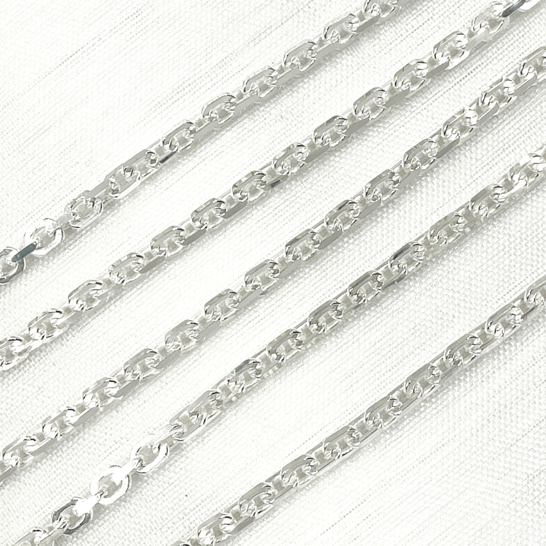 925 Sterling Silver Diamond Cut Oval Link Chain. Z91SS